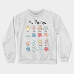 Expressions Print, Emotions Print, Feelings Print, Educational Print for Kids, Funny Bunny Print, Montessori Print, Preschool Print, Rainbow Crewneck Sweatshirt